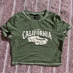 Green California Graphic Tee